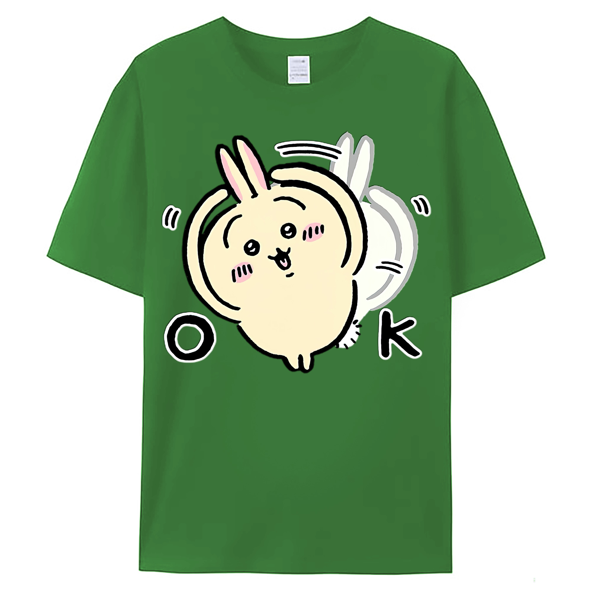 （画像用） ちいかわ うさぎ Chii-kawa usagi レディースカジュアルプリントTシャツ（綿100％）